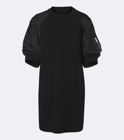 Sacai Cotton Minidress In Black