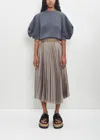 Sacai Pleated Midi Skirt In Beige