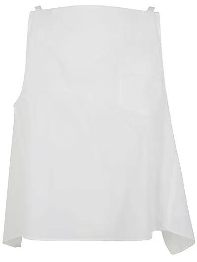 Sacai Cotton Poplin Camisole Shirt In White