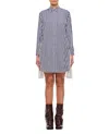 Shop Sacai Cotton Poplin Dress In Blue
