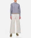 Sacai Striped Classic-collar Shirt In Blue