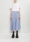 Sacai Cotton Poplin Pleated Skirt