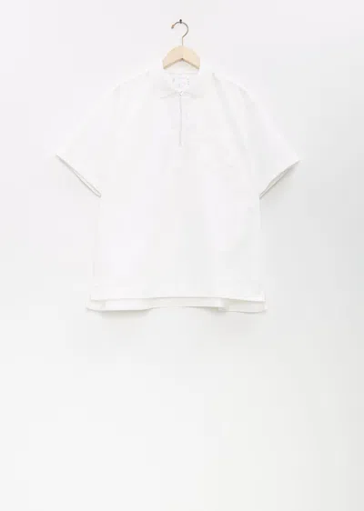 Sacai Cotton Poplin Polo Shirt In Off White