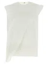 Sacai Cotton Poplin Pullover Shirt And Blouse White In White