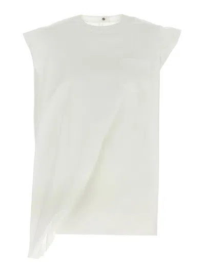 Sacai Cotton Poplin Pullover Blouse In White