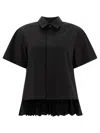 Sacai Cotton Poplin Shirt Shirts Black In Black