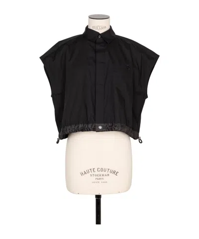 Sacai Cotton Poplin Shirt In Black