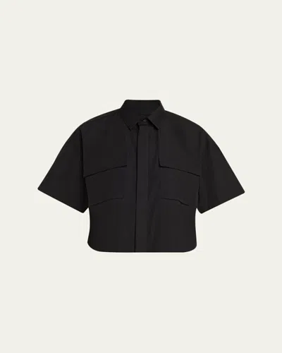 Sacai Cotton Poplin Shirt In Black