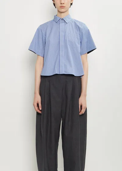 Sacai Cotton Poplin Shirt In Blue