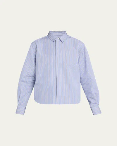 Sacai Cotton Poplin Shirt In Blue