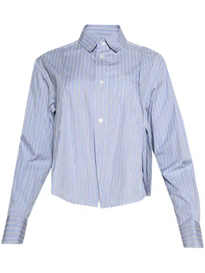 Sacai Cotton Poplin Shirt In Blue