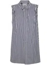 Sacai Cotton Dress With Striped Pattern In Blue