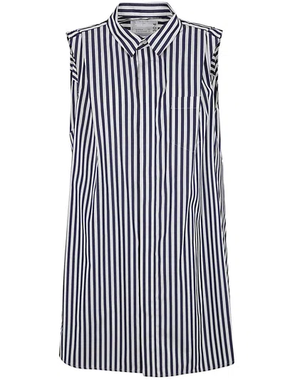 Sacai Cotton Poplin Shirt Dress Clothing In Multi