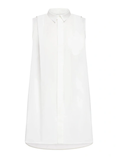 Sacai Cotton Poplin Shirt Dress In White