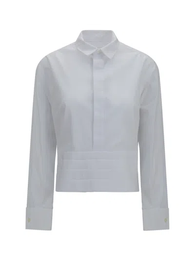Sacai Cotton Poplin Shirt With Belt In White