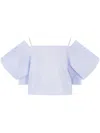Sacai Women's Cotton Poplin Top In Blue