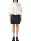 Sacai Cotton Poplin X Wool Mini Dress In Black