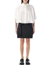 Sacai Cotton Poplin X Wool Mini Dress In Black