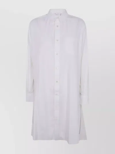 Sacai Cotton Shirt Dress Chest Pocket In White