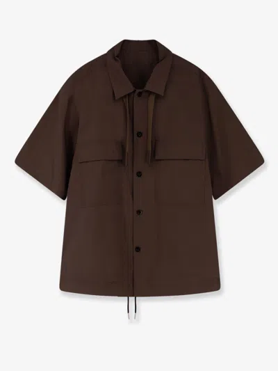 Sacai Cotton Shirt In Burgundy