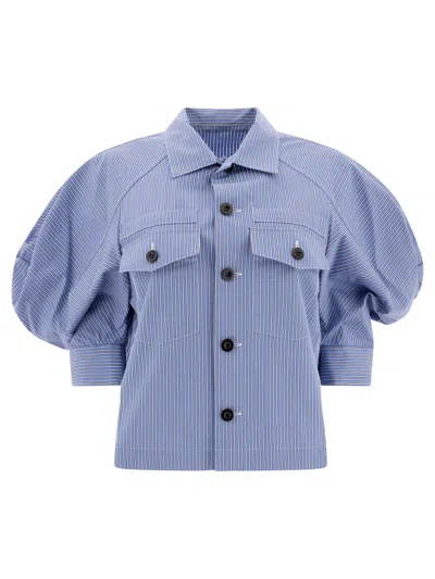 Sacai Cotton Shirt Shirts Blue