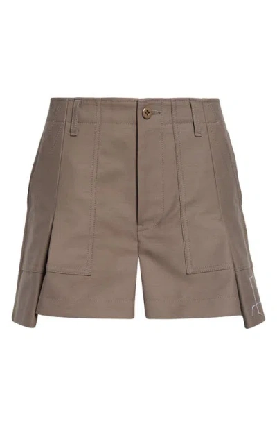 Sacai Cotton Shorts In Taupe