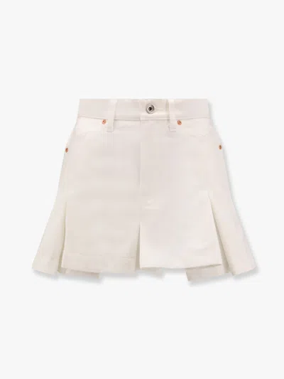 Sacai Denim & Wool Melton Shorts In Neutral