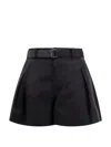 SACAI COTTON SHORTS WITH SILK PROFILES