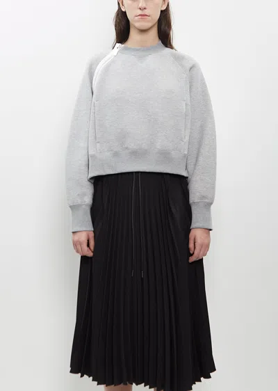 Sacai Cotton Sponge Sweat Pullover In Light Gray