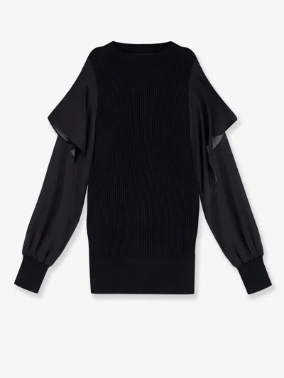 Sacai Cotton Sweater In Black