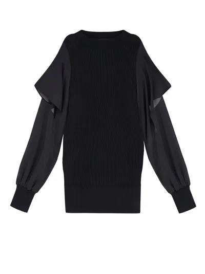 Sacai Cotton Sweater In Black