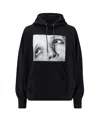 Sacai Graphic Hooded Sweatshirt And Kangaroo Pocket In Black