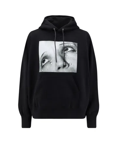 SACAI COTTON SWEATSHIRT WITH PRINT