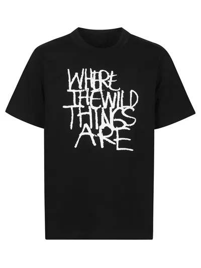 Sacai Cotton T-shirt In Black