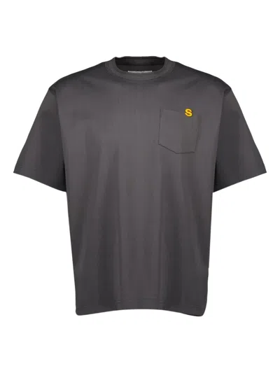 Sacai Cotton T-shirt In Gray