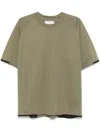 Sacai Open-necked Black Shirt In Green