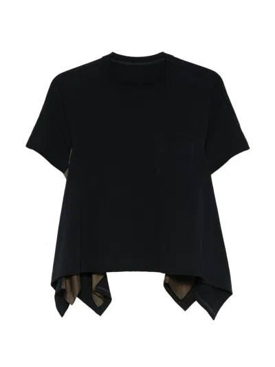 Sacai Cotton T-shirt In Black