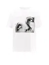 Sacai Graphic Print Cotton Crew Neck T-shirt In White