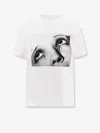 Sacai Graphic Print Cotton Crew Neck T-shirt In White