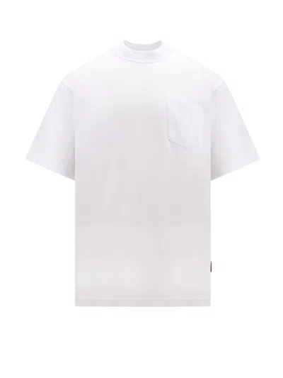 SACAI COTTON T-SHIRT WITH ZIP ON THE BOTTOM