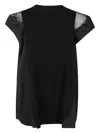 Sacai Popeline X Knit Pullover In Black