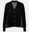 Sacai Cotton Tulle Cardigan In Black