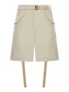 Sacai Cotton Twill Bermuda Shorts In Nude & Neutrals