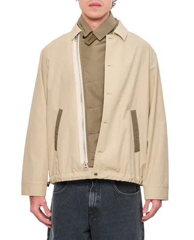 Sacai Cotton Twill Jacket In Neutrals