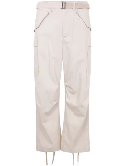 Sacai Cotton Twill Pants In Sand