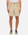 Sacai Cotton Twill Shorts In Beige