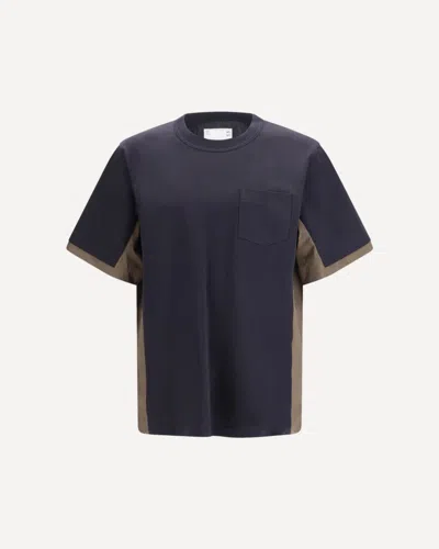 Sacai Patch-pocket Stitch-detail T-shirt In Black