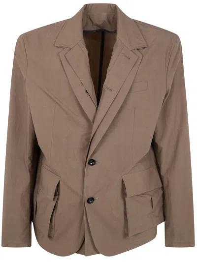 Sacai Cotton Typewriter Jacket In Brown