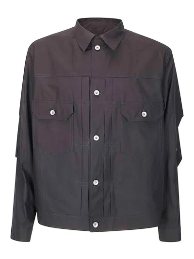 Sacai Cotton Typewriter Jacket In Black