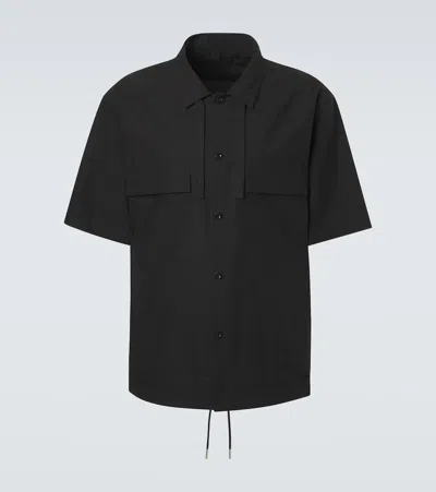 Sacai Cotton Typewriter Shirt In Black